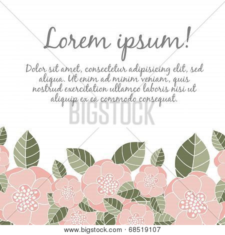 Wedding card with floral elements