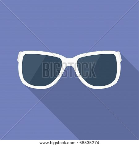 Sunglasses icon. Modern Flat style with a long shadow