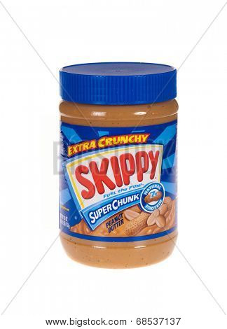 HAYWARD, CA - July 15, 2014: 28 oz jar of Skippy brand Extra Chunky Peanut butter