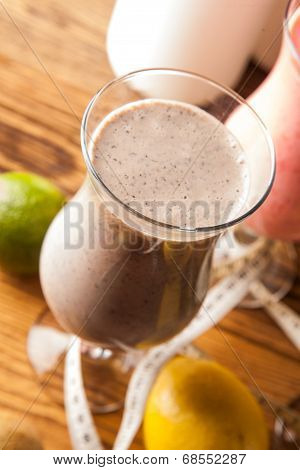 Healthy Diet, Protein Shakes And Fruits