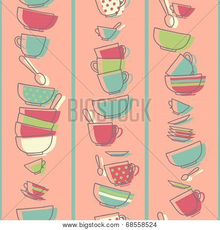 Seamless pattern with kitchen utensils