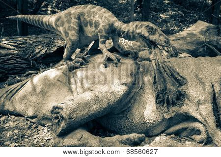 Realistic Model Of Dinosaur Deinonychus