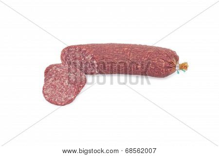 Salami On White Background