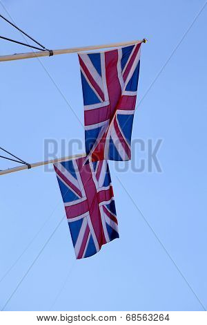 LONDON, UK - JUNE 3, 2014: Mayfair, Claridges hotel one of the top London's hotels. British flags on