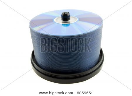 DVD spindel på hvid baggrund