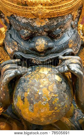 Rahu the name of Thai and India god, The black giant eating the moon.