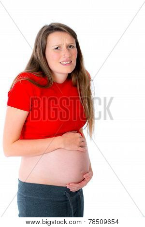 Young Woman Has Labor Pains