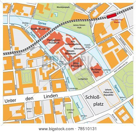 Map Of The Berlin Museum Island