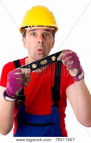 Worker With Water-level