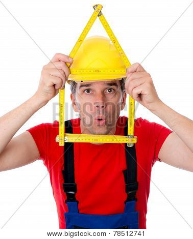 Worker With Folding Yardstick- House