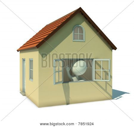 Gente pequeña 3D - acogedor de una ventana