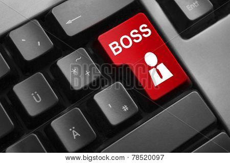 Keyboard Red Button Boss Manager Symbol