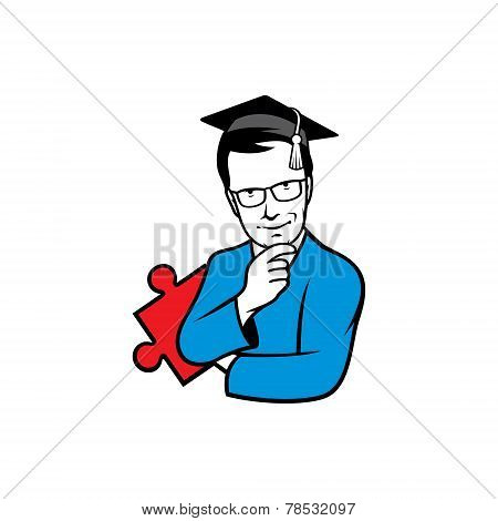 Man Puzzle Vector Sign