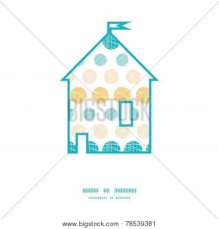 Vector texture circles stripes abstract house silhouette pattern frame