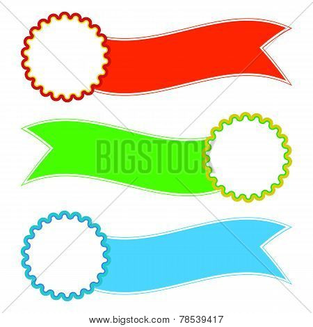 Set Of Labels With Ribbon