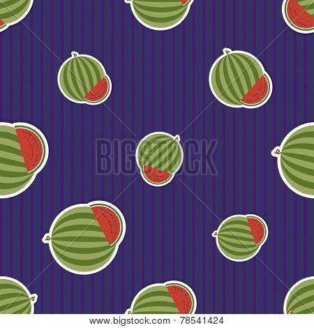 Watermelon Pattern. Seamless Texture With Ripe Watermelons