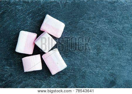 Closeup On Marshmallow On Stone Substrate