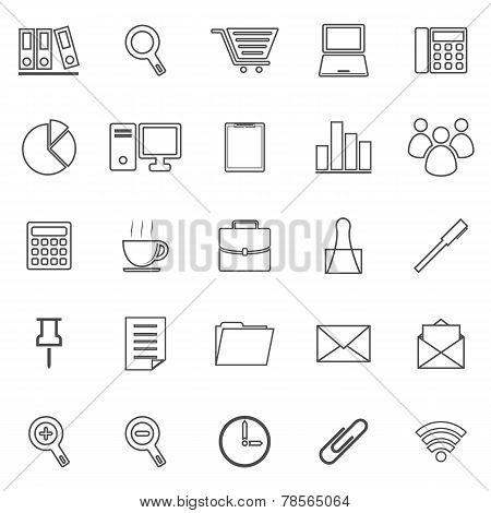 Office Line Icon On White Background