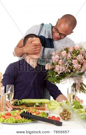 Mixed Ethnicity  Gay Couple Valentine