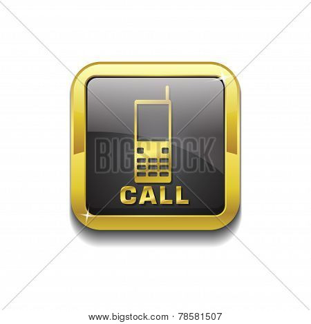 Phone Gold Vector Icon Button