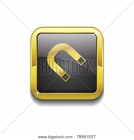 Magnet Gold Vector Icon Button