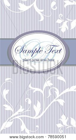 Vintage frame on blue seamless floral background.