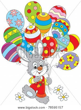 Easter Bunny with balloons