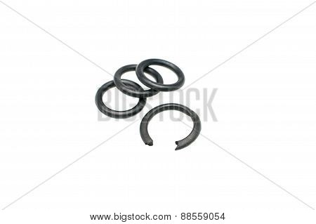 Close Up Black Rubber O-ring Torn