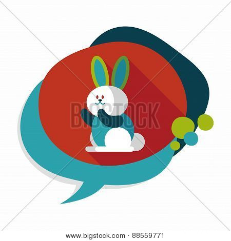 Rabbit Flat Icon With Long Shadow,eps 10