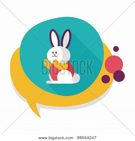 Rabbit Flat Icon With Long Shadow,eps 10