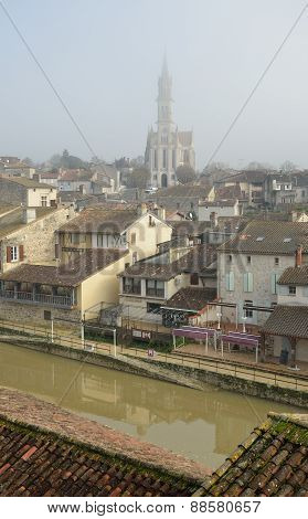 Nerac Is The Ancient French Town Lying On Both Sides Of The Baise River. There Are Medieval Townhous