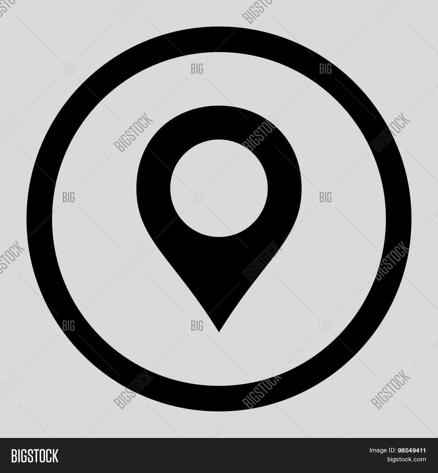 Map Marker Flat Black Vector & Photo (Free Trial) | Bigstock