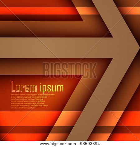 Abstract Orange & Brown 3D Technology Arrow Futuristic Backgound. Eps 10