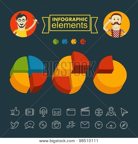 Business infographic elements illustration. Vector clip-art