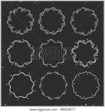 Set of chalk ornate frames.