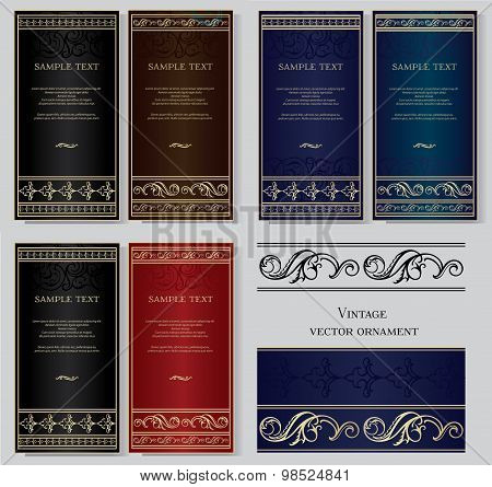vintage elegant backgrounds set
