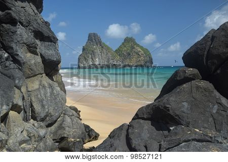 Crystalline sea beach in Fernando de Noronha, Brazil