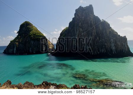 Crystalline sea beach in Fernando de Noronha in Brazil