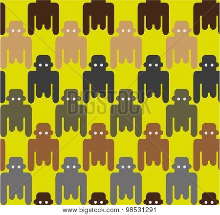 Flat style monkeys seamless pattern.