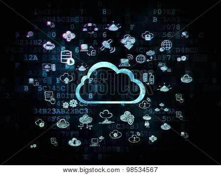 Cloud computing concept: Cloud on Digital background