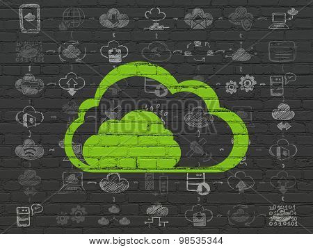 Cloud technology concept: Cloud on wall background