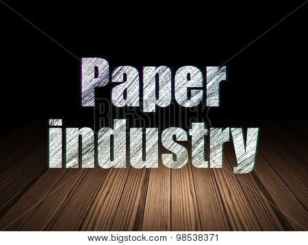 Manufacuring concept: Paper Industry in grunge dark room