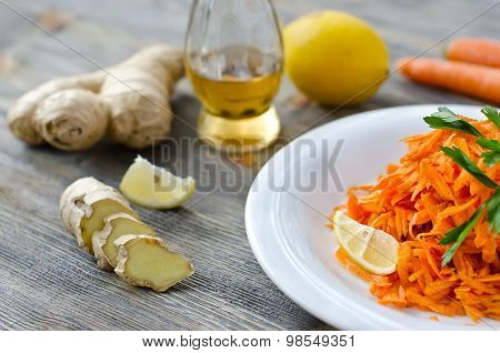 Grated Carrot Salad With Ginger And Lemon