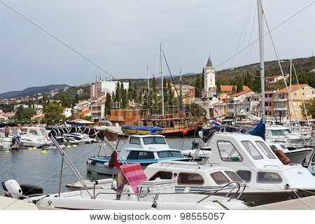 SELCE, CROATIA - JULY 24, 2015: View of Marina Selce and the shoreline