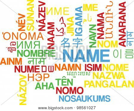 Background concept wordcloud multilanguage international many language illustration of name