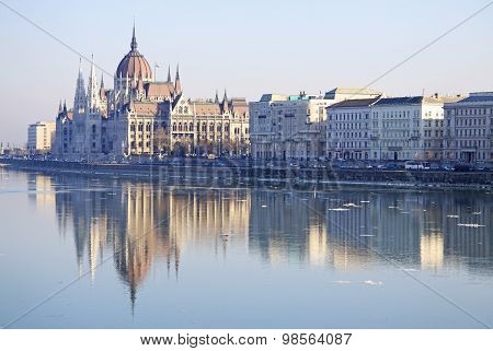 View on the Hungarian Parliament Building, Budapest, Hungary