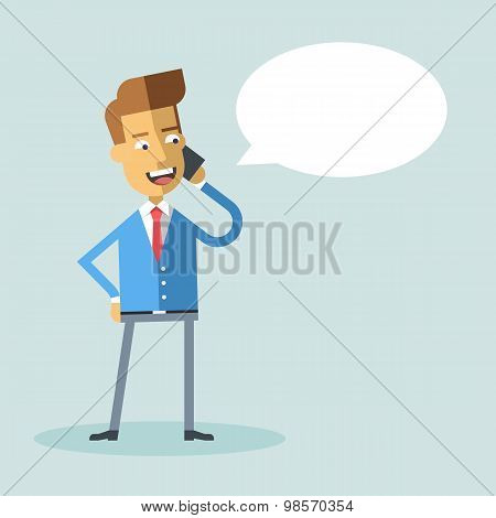 Handsome businessman formal suit talking on phone