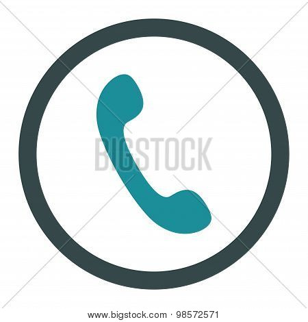 Phone flat soft blue colors rounded vector icon