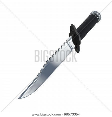 military knife on white background
