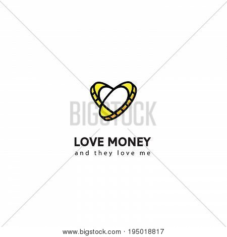 Logo money vector. Coin logo. Logo with coins for business